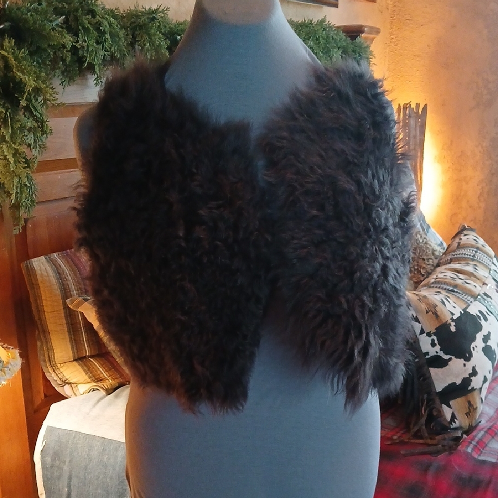 Real Fur Vest in Dark Gray